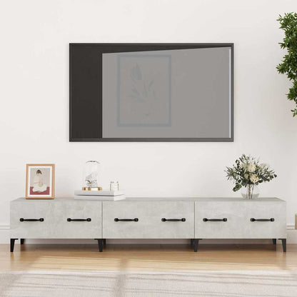 812649 vidaXL TV Cabinet Concrete Grey 150x34,5x30 cm Engineered Wood