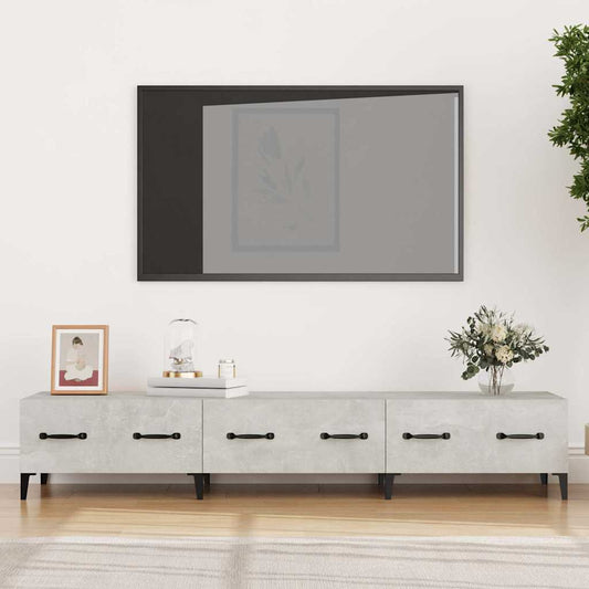812649 vidaXL TV Cabinet Concrete Grey 150x34,5x30 cm Engineered Wood