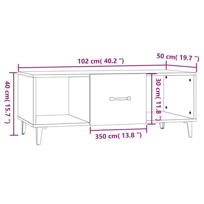 Coffee Table Sonoma Oak 102x50x40 cm Engineered Wood