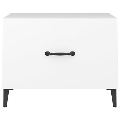 Coffee Table with Metal Legs 2 pcs White 50x50x40 cm