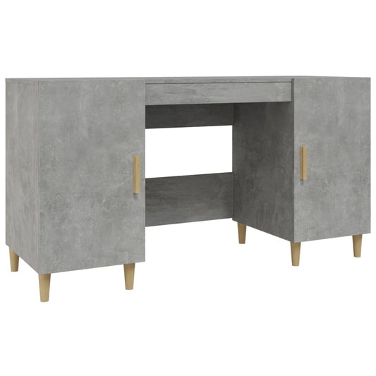 Desk Concrete Grey 140x50x75 cm Engineered Wood