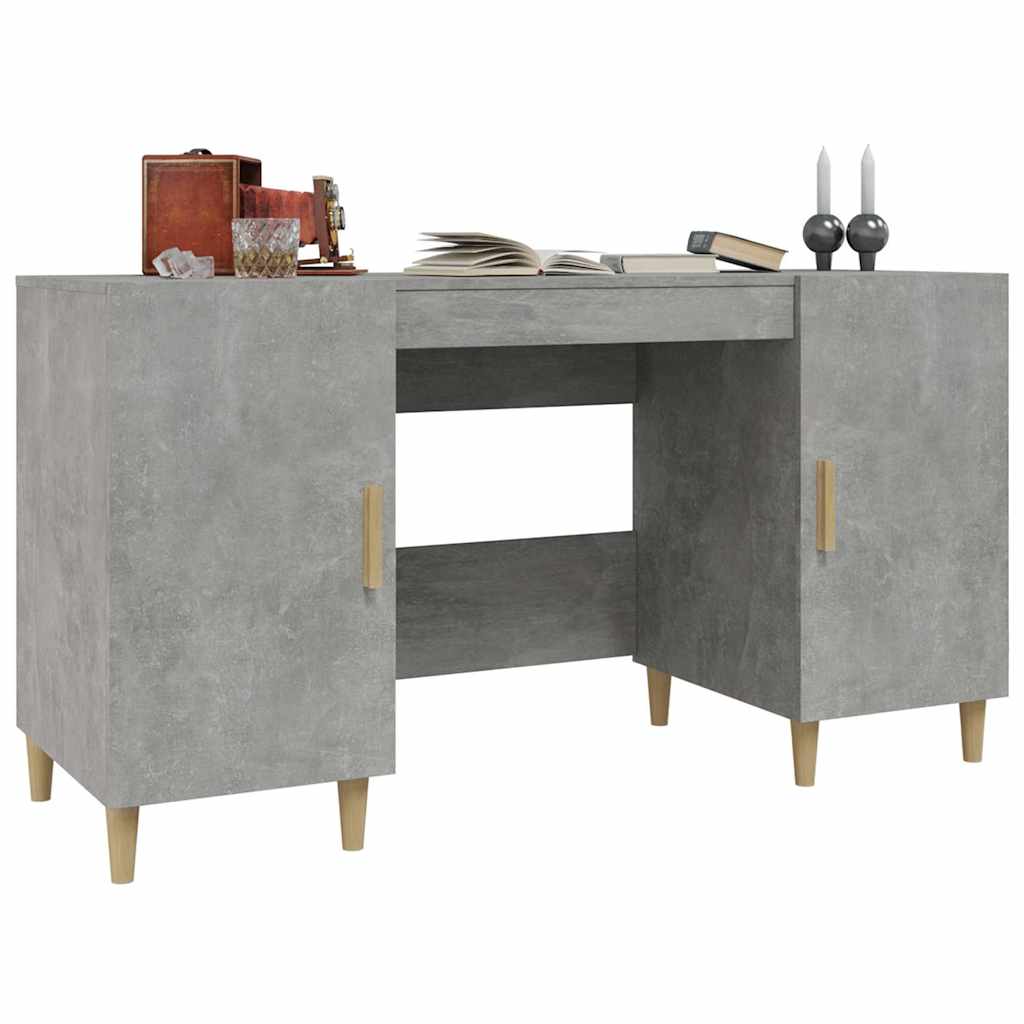 Desk Concrete Grey 140x50x75 cm Engineered Wood
