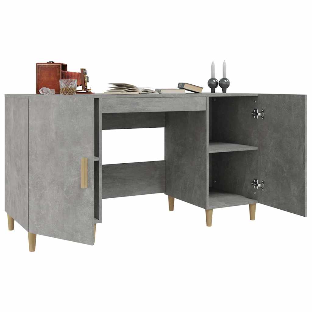 Desk Concrete Grey 140x50x75 cm Engineered Wood