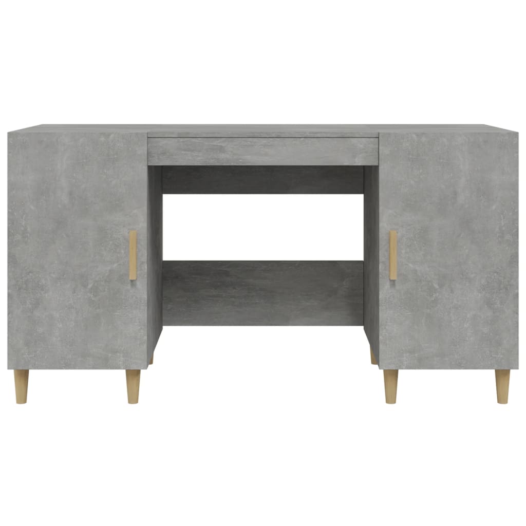Desk Concrete Grey 140x50x75 cm Engineered Wood