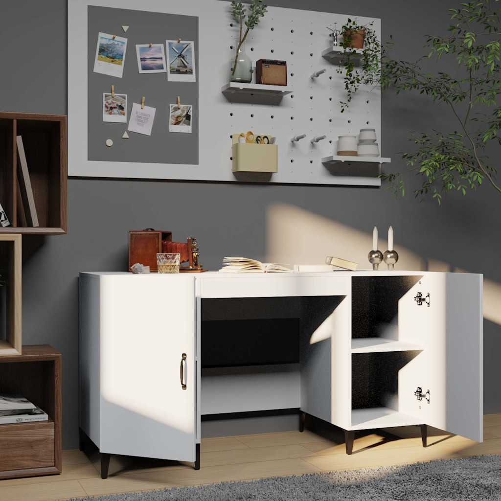 812771 vidaXL Desk White 140x50x75 cm Engineered Wood