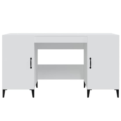 Desk White 140x50x75 cm Engineered Wood