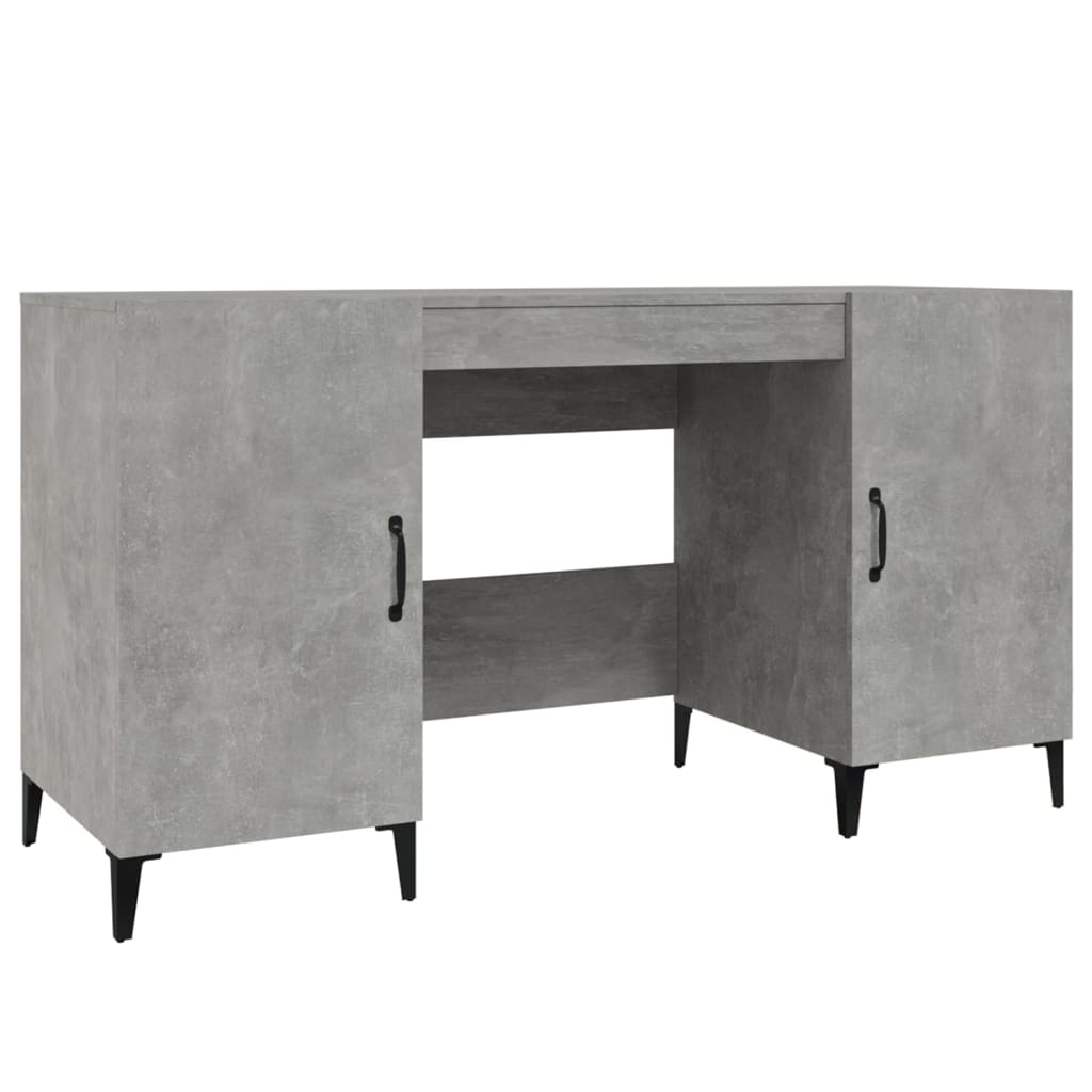 Desk Concrete Grey 140x50x75 cm Engineered Wood