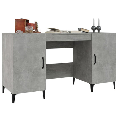 Desk Concrete Grey 140x50x75 cm Engineered Wood