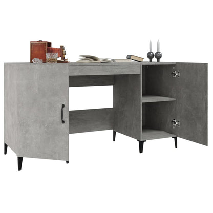 Desk Concrete Grey 140x50x75 cm Engineered Wood