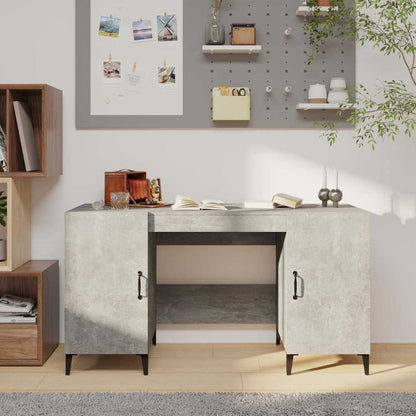 812775 vidaXL Desk Concrete Grey 140x50x75 cm Engineered Wood