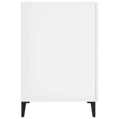 Desk High Gloss White 140x50x75 cm Engineered Wood