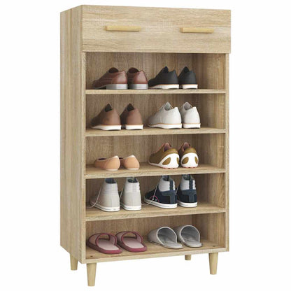 812783 vidaXL Shoe Cabinet Sonoma Oak 60x35x105 cm Engineered Wood