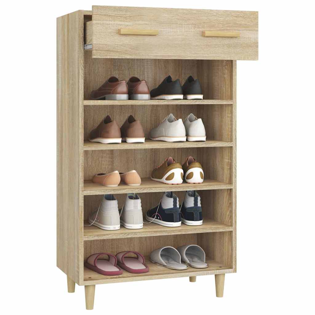 812783 vidaXL Shoe Cabinet Sonoma Oak 60x35x105 cm Engineered Wood