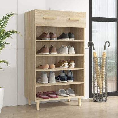 Shoe Cabinet Sonoma Oak 60x35x105 cm Engineered Wood
