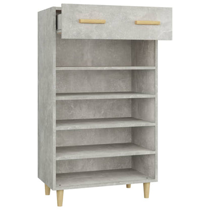 Shoe Cabinet Concrete Grey 60x35x105 cm Engineered Wood