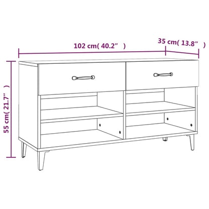 Shoe Cabinet Sonoma Oak 102x35x55 cm Engineered Wood