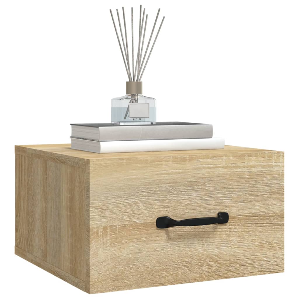 812858 vidaXL Wall-mounted Bedside Cabinet Sonoma Oak 35x35x20 cm