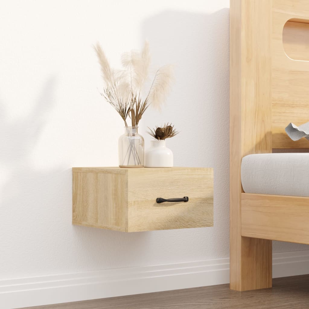 812858 vidaXL Wall-mounted Bedside Cabinet Sonoma Oak 35x35x20 cm