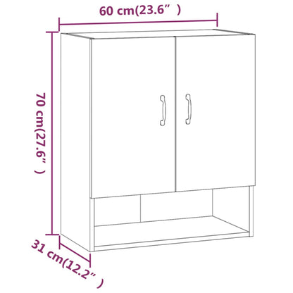 Wall Cabinet White 60x31x70 cm Engineered Wood