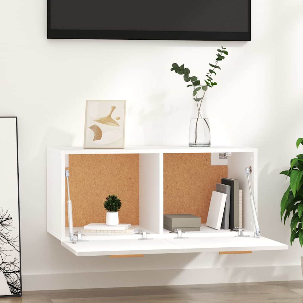 Wall Cabinet White 80x35x36.5 cm Engineered Wood