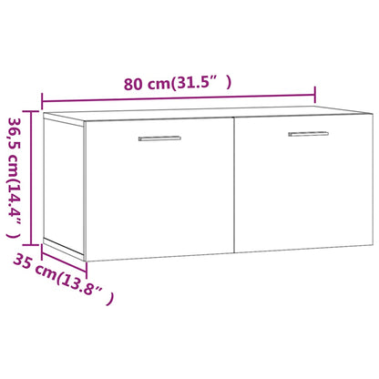 Wall Cabinet White 80x35x36.5 cm Engineered Wood