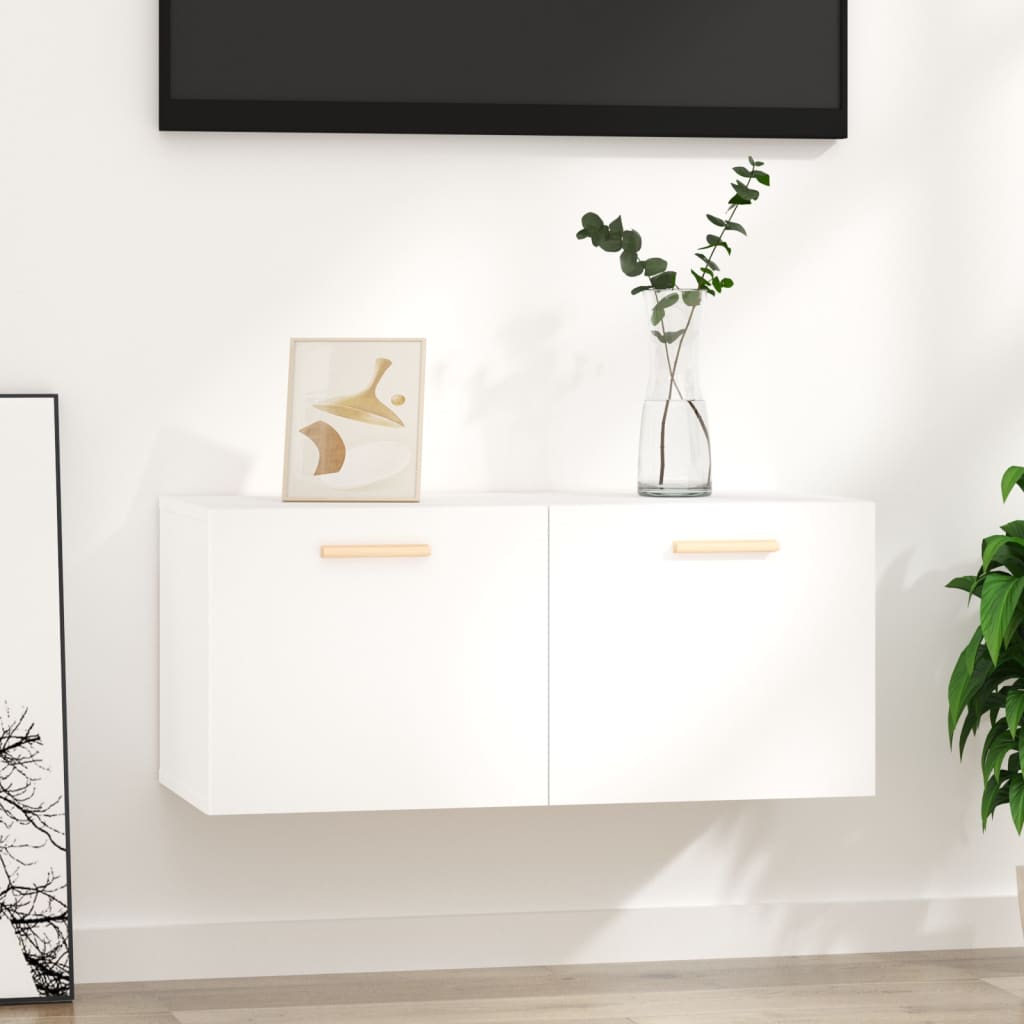 Wall Cabinet White 80x35x36.5 cm Engineered Wood