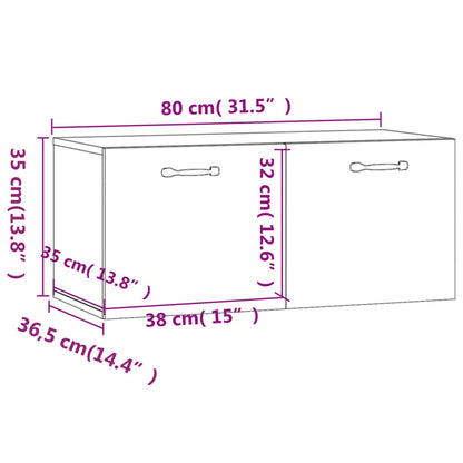 Wall Cabinet Sonoma Oak 80x36.5x35 cm Engineered Wood