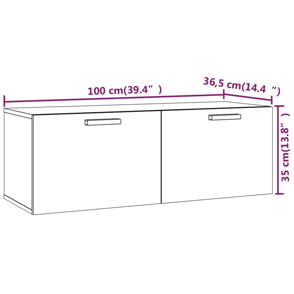 Wall Cabinet White 100x36.5x35 cm Engineered Wood