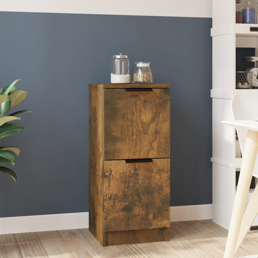 Sideboard Smoked Oak 30x30x70 cm Engineered Wood