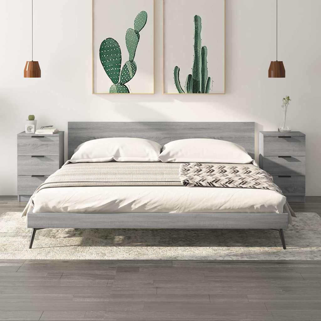 Bedside Cabinets 2 pcs Grey Sonoma 40x36x65 cm