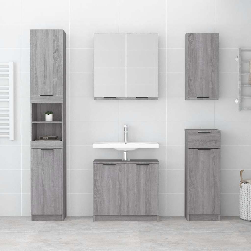 Bathroom Cabinet Grey Sonoma 64.5x33.5x59 cm Engineered Wood