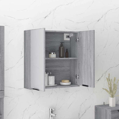 Bathroom Mirror Cabinet Grey Sonoma 64x20x67 cm