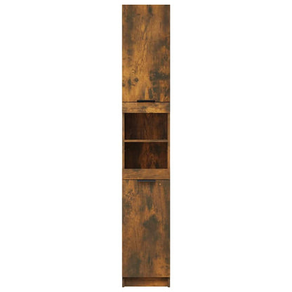 Bathroom Cabinet Smoked Oak 32x34x188,5 cm Engineered Wood
