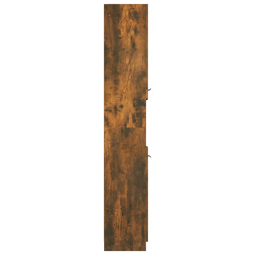 Bathroom Cabinet Smoked Oak 32x34x188,5 cm Engineered Wood