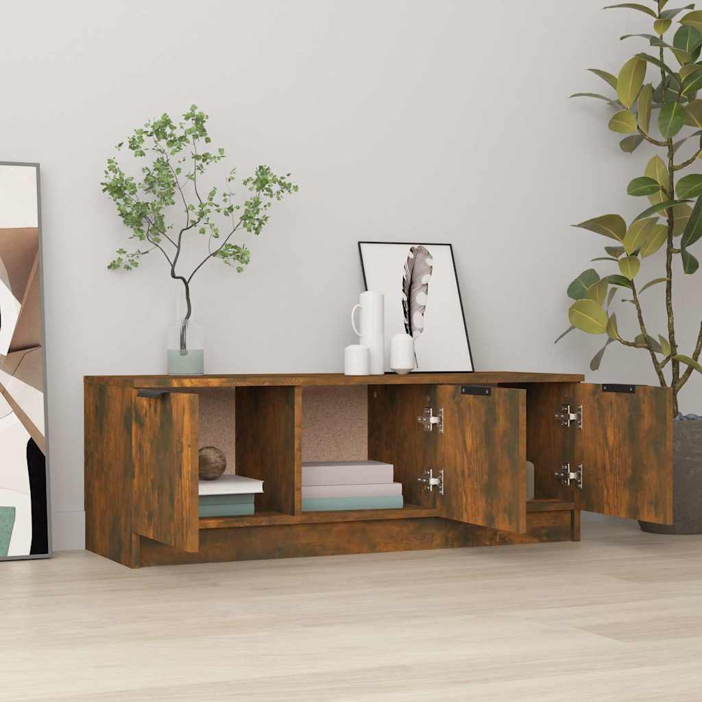 TV Cabinet Smoked Oak 102x35x36,5 cm Engineered Wood