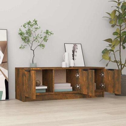 TV Cabinet Smoked Oak 102x35x36,5 cm Engineered Wood