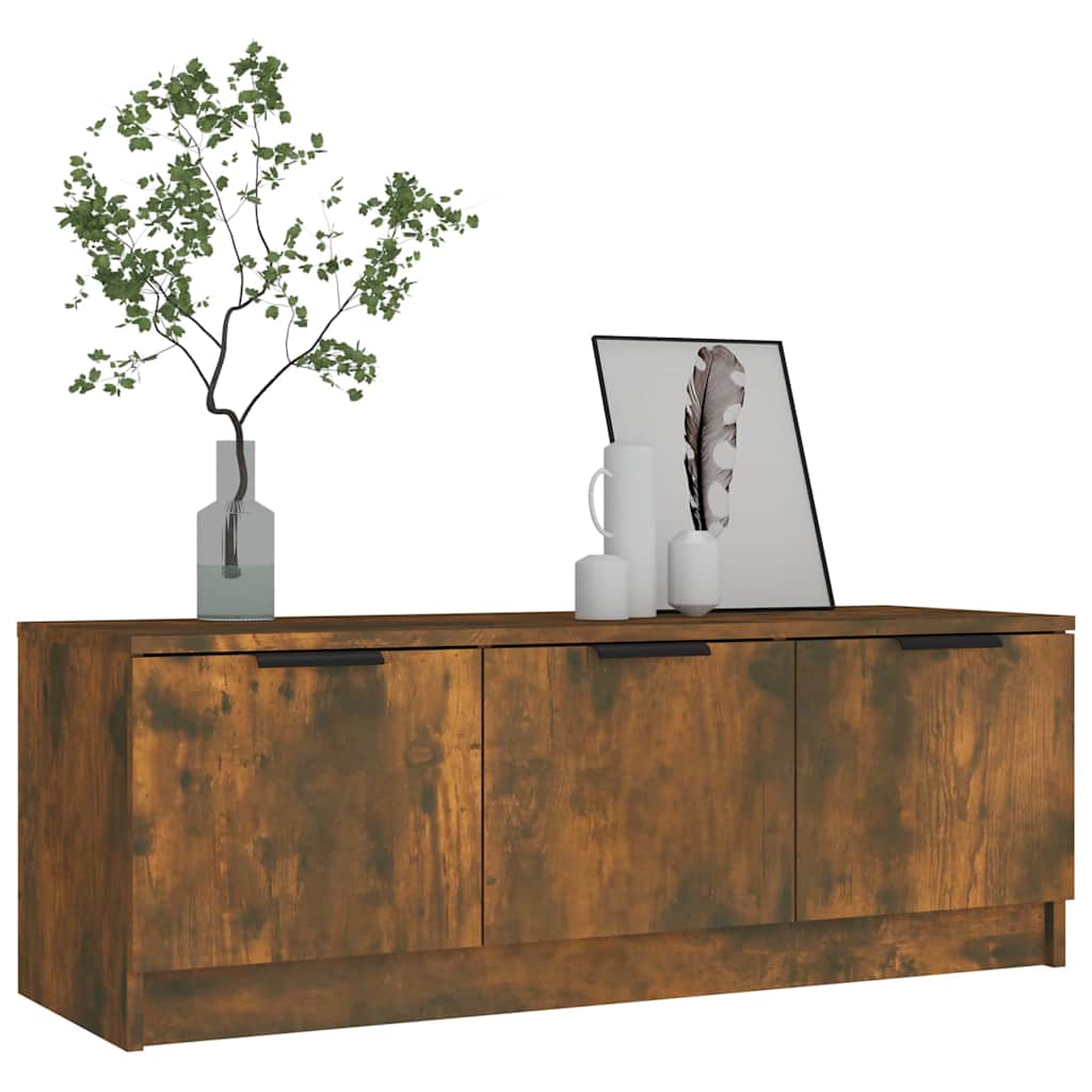 TV Cabinet Smoked Oak 102x35x36,5 cm Engineered Wood