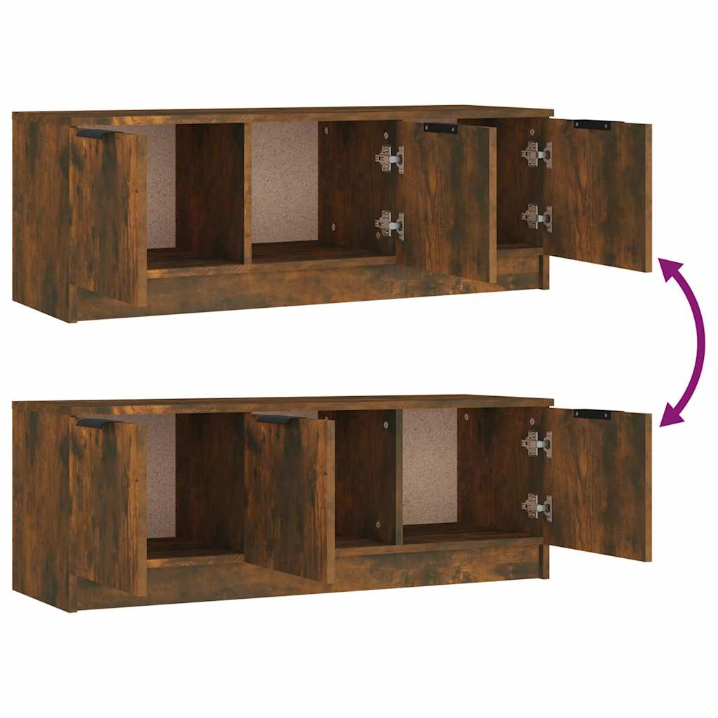 TV Cabinet Smoked Oak 102x35x36,5 cm Engineered Wood