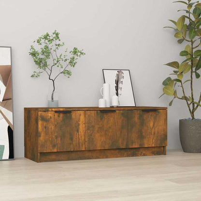 TV Cabinet Smoked Oak 102x35x36,5 cm Engineered Wood