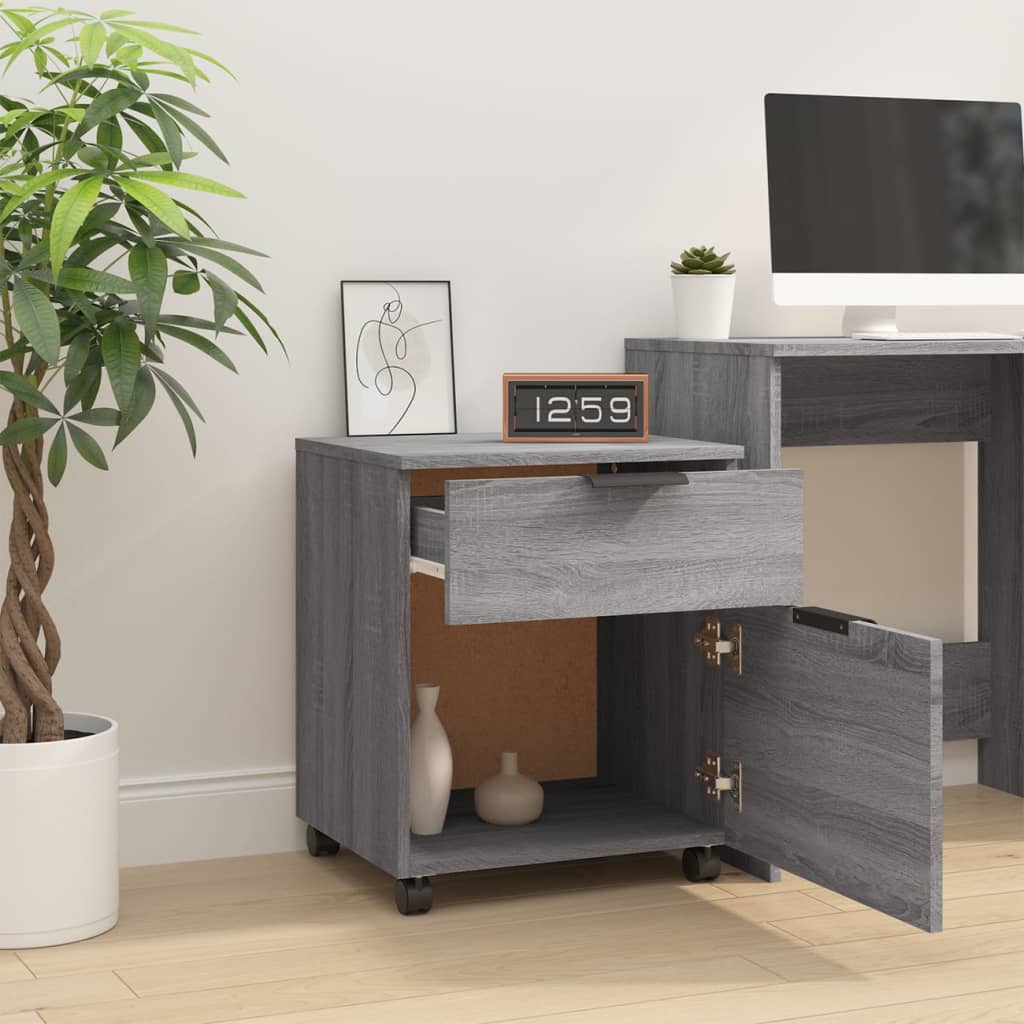 File Cabinet | Grey Sonoma | Engineered Wood | Standard | Smooth Sliding