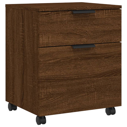 Mobile File Cabinet with Wheels Brown Oak 45x38x54 cm Engineered Wood