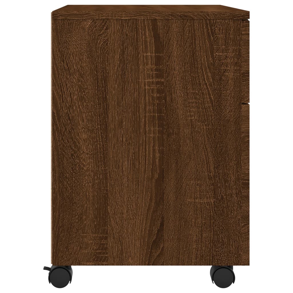 Mobile File Cabinet with Wheels Brown Oak 45x38x54 cm Engineered Wood