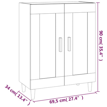 Sideboard Brown Oak 69.5x34x90 cm Engineered Wood