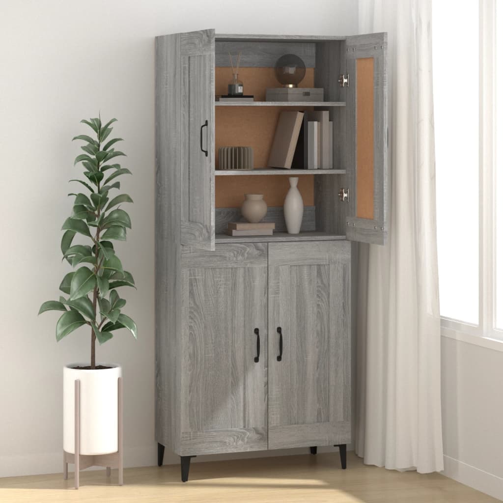 Sideboard Grey Sonoma 69.5x34x90 cm Engineered Wood