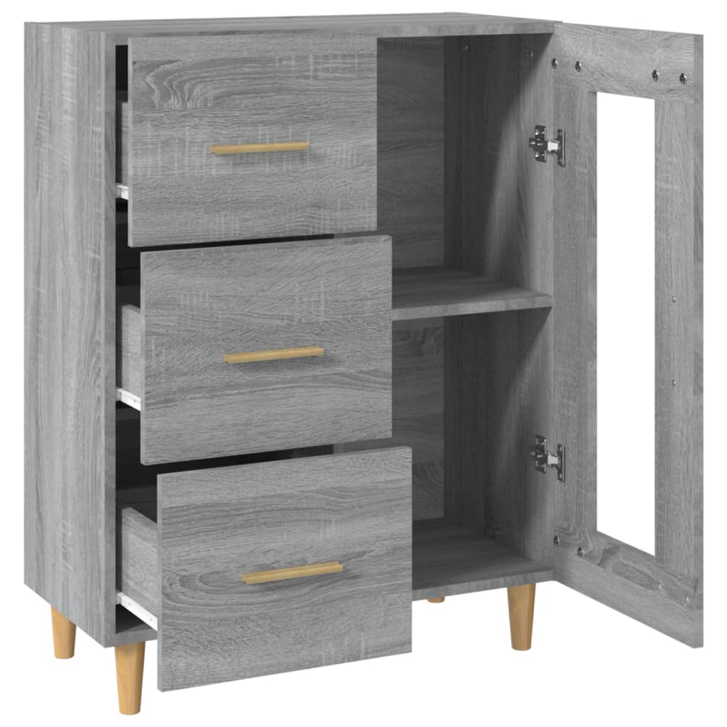 Sideboard Grey Sonoma 69,5x34x90 cm Engineered Wood
