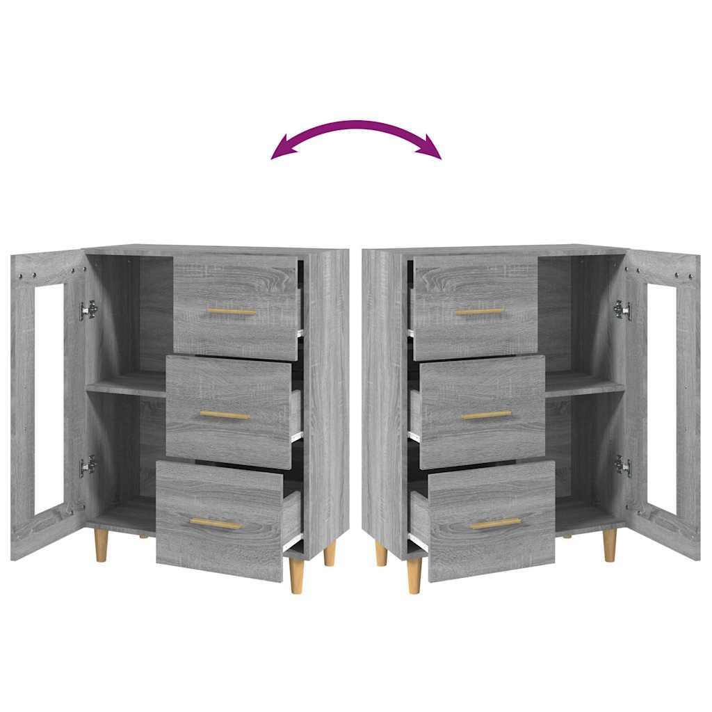Sideboard Grey Sonoma 69,5x34x90 cm Engineered Wood