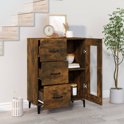 Sideboard Smoked Oak 69.5x34x90 cm Engineered Wood