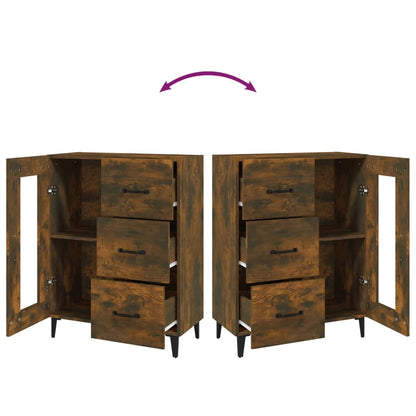 Sideboard Smoked Oak 69.5x34x90 cm Engineered Wood