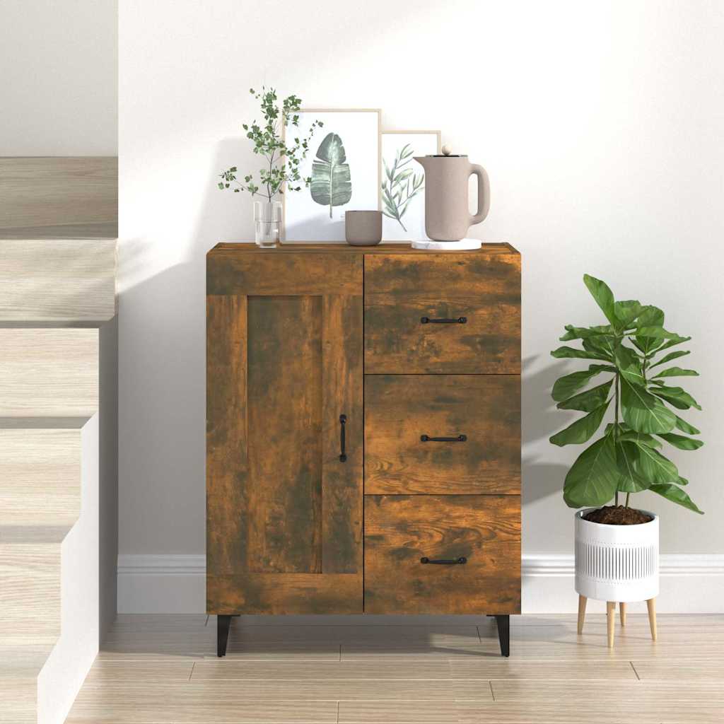 817372 vidaXL Sideboard Smoked Oak 69,5x34x90 cm Engineered Wood