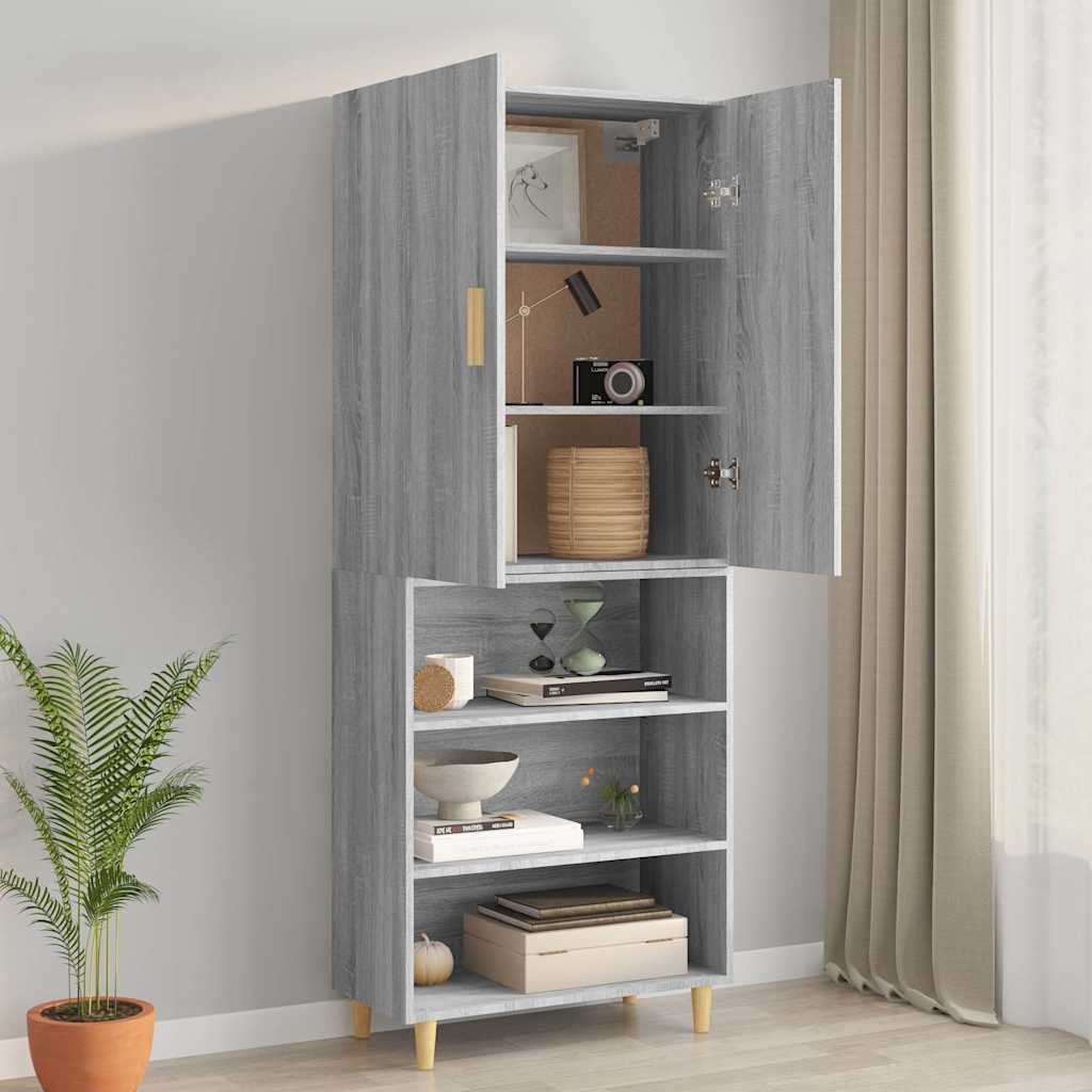 Hanging Wall Cabinet Grey Sonoma 69,5x34x90 cm